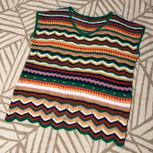 Colorful Knit Sweater Vest